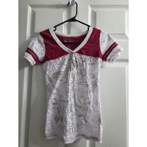 The Wizarding World of Harry Potter Gryffindor White Red Womens Shirt sz XS